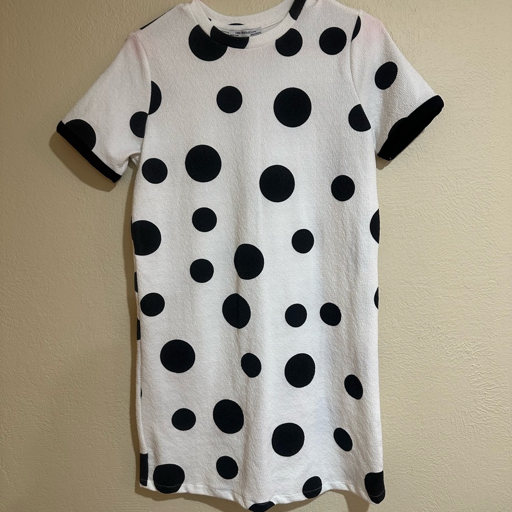 Zara Trafaluc Black & White Polka Dot Dress